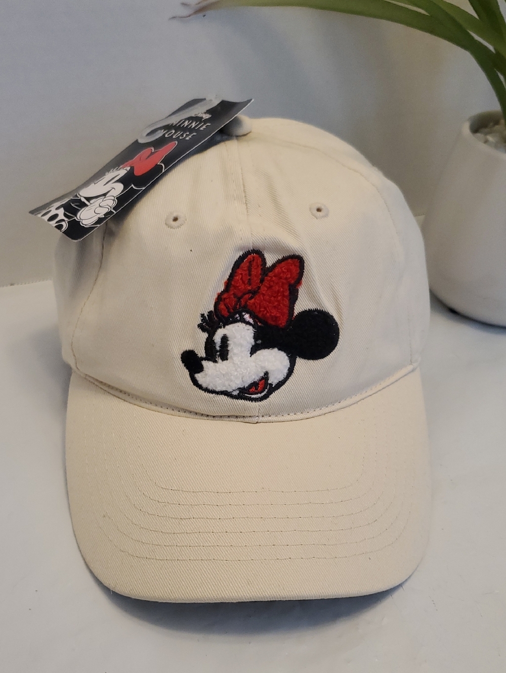 Minnie Mouse Embroidered Baseball Cap with Red Bow